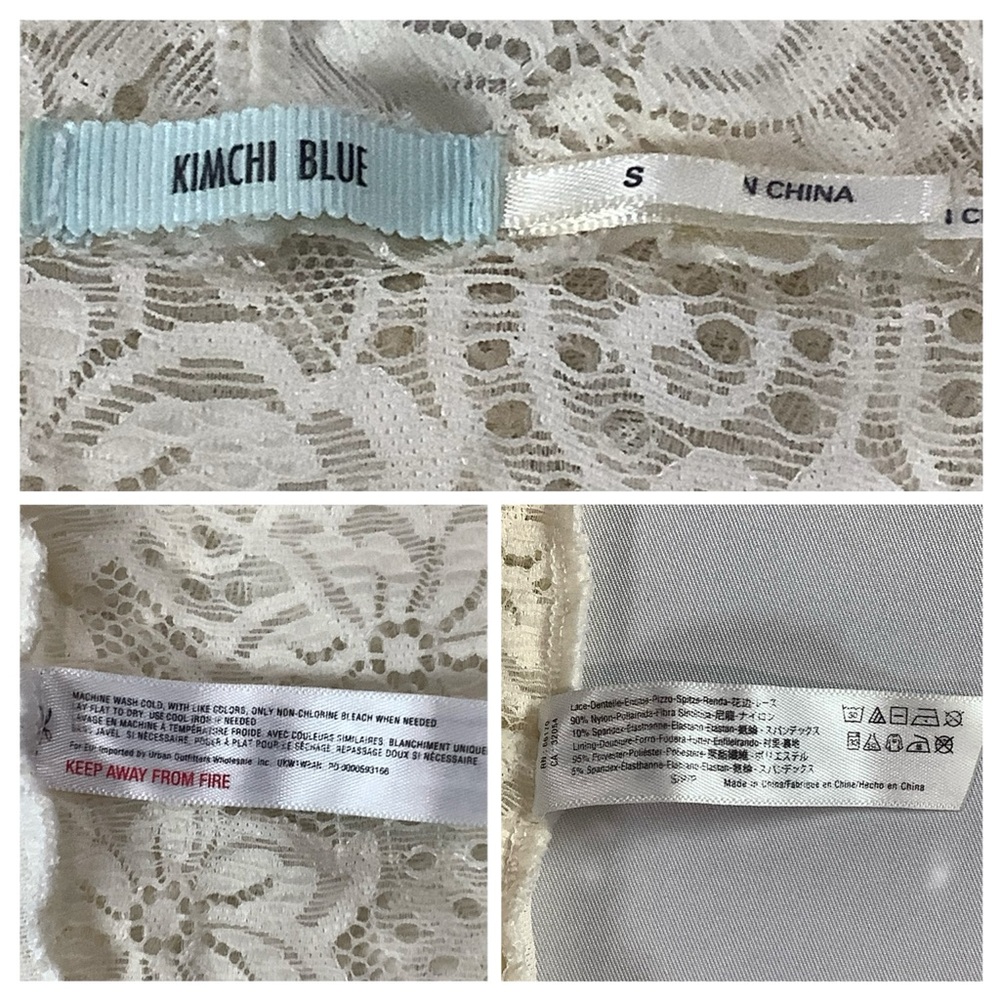 Kimchi Blue lace racerback bralette ivory size S - Picture 5 of 6